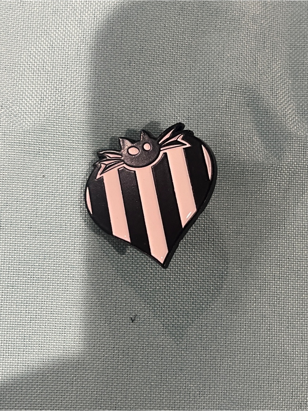 Jack Skeleton Striped Heart Enamel Pin - Women's or kids Accessories